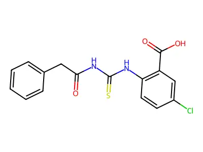 5-Chloro-2-[(2-phenylacetyl)carbamothioylamino]benzoic acid structure