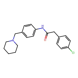 2-(4-chlorophenyl)-N-[4-(piperidin-1-ylmethyl)phenyl]acetamide structure