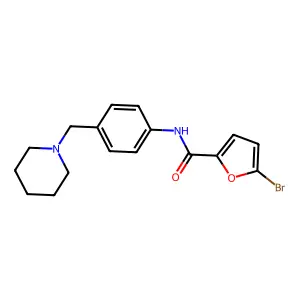 5-bromo-N-[4-(piperidin-1-ylmethyl)phenyl]furan-2-carboxamide structure