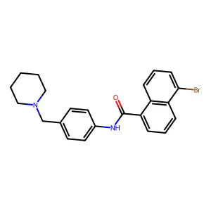 5-bromo-N-[4-(piperidin-1-ylmethyl)phenyl]naphthalene-1-carboxamide structure