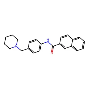 N-[4-(piperidin-1-ylmethyl)phenyl]naphthalene-2-carboxamide structure