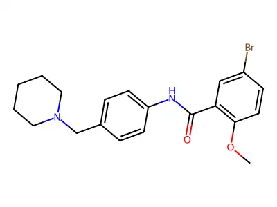 5-bromo-2-methoxy-N-[4-(piperidin-1-ylmethyl)phenyl]benzamide structure
