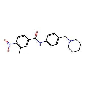 3-methyl-4-nitro-N-[4-(piperidin-1-ylmethyl)phenyl]benzamide structure