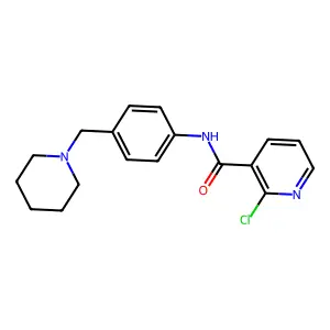 2-chloro-N-[4-(piperidin-1-ylmethyl)phenyl]pyridine-3-carboxamide structure