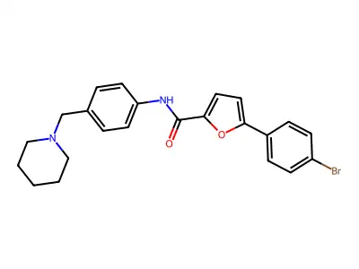 5-(4-bromophenyl)-N-[4-(piperidin-1-ylmethyl)phenyl]furan-2-carboxamide structure