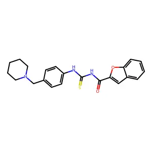 N-[[4-(piperidin-1-ylmethyl)phenyl]carbamothioyl]-1-benzofuran-2-carboxamide structure