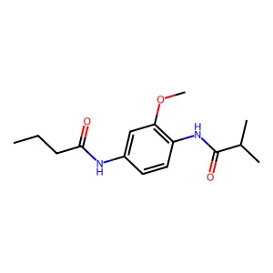 N-[4-(isobutyrylamino)-3-methoxyphenyl]butanamide structure