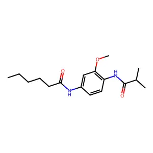 N-[3-methoxy-4-(2-methylpropanoylamino)phenyl]hexanamide structure
