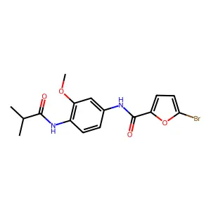 5-bromo-N-[4-(isobutyrylamino)-3-methoxyphenyl]-2-furamide structure
