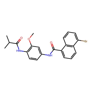 5-bromo-N-[3-methoxy-4-(2-methylpropanoylamino)phenyl]naphthalene-1-carboxamide structure