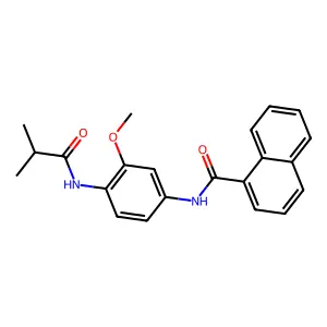 N-[4-(isobutyrylamino)-3-methoxyphenyl]-1-naphthamide structure