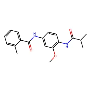 N-[4-(isobutyrylamino)-3-methoxyphenyl]-2-methylbenzamide structure