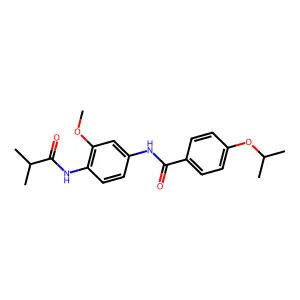 N-[3-methoxy-4-(2-methylpropanoylamino)phenyl]-4-propan-2-yloxybenzamide structure