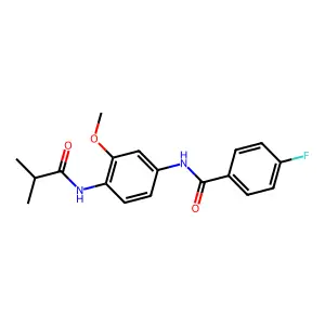 4-fluoro-N-[4-(isobutyrylamino)-3-methoxyphenyl]benzamide structure