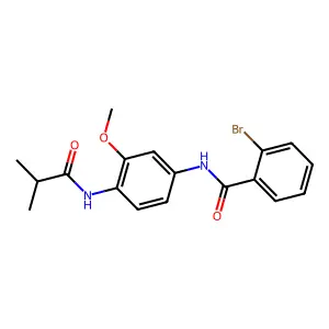2-bromo-N-[3-methoxy-4-(2-methylpropanoylamino)phenyl]benzamide structure