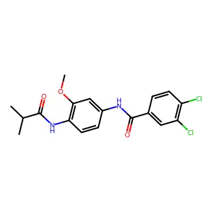 3,4-dichloro-N-[3-methoxy-4-(2-methylpropanoylamino)phenyl]benzamide structure