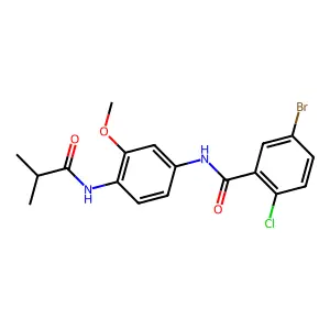5-bromo-2-chloro-N-[3-methoxy-4-(2-methylpropanoylamino)phenyl]benzamide structure