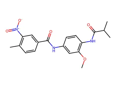 N-[3-methoxy-4-(2-methylpropanoylamino)phenyl]-4-methyl-3-nitrobenzamide structure