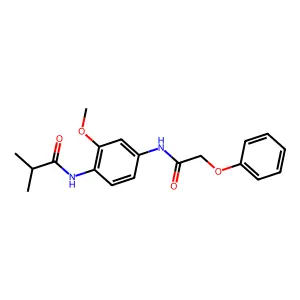 N-[2-methoxy-4-[(2-phenoxyacetyl)amino]phenyl]-2-methylpropanamide structure