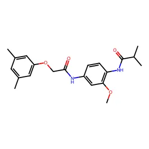 N-(4-{[(3,5-dimethylphenoxy)acetyl]amino}-2-methoxyphenyl)-2-methylpropanamide structure