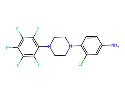 3-Chloro-4-[4-(pentafluorophenyl)piperazin-1-yl]aniline structure