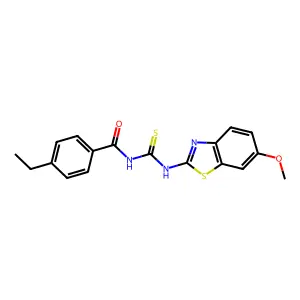4-ethyl-N-[(6-methoxy-1,3-benzothiazol-2-yl)carbamothioyl]benzamide structure