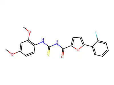 N-[(2,4-dimethoxyphenyl)carbamothioyl]-5-(2-fluorophenyl)furan-2-carboxamide structure