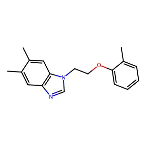 5,6-dimethyl-1-(2-(o-tolyloxy)ethyl)-1H-benzo[d]imidazole structure