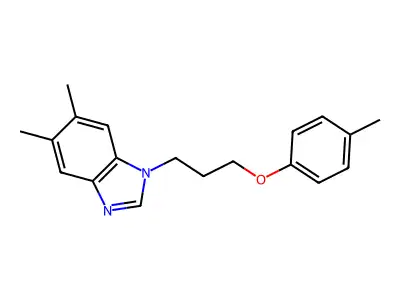 5,6-dimethyl-1-(3-(p-tolyloxy)propyl)-1H-benzo[d]imidazole structure
