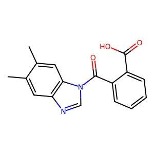 2-(5,6-Dimethylbenzimidazole-1-carbonyl)benzoic acid structure