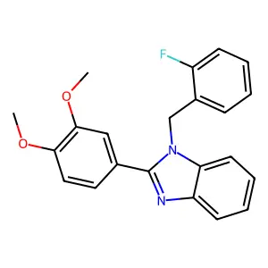 2-(3,4-dimethoxyphenyl)-1-(2-fluorobenzyl)-1H-benzimidazole structure