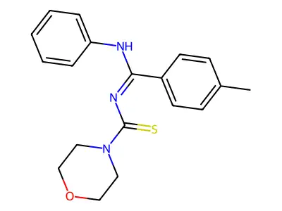 (Phenylimino)(p-tolyl)methyl-4-morpholinecarbothioamide structure