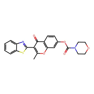 3-(benzo[d]thiazol-2-yl)-2-methyl-4-oxo-4H-chromen-7-yl morpholine-4-carboxylate structure