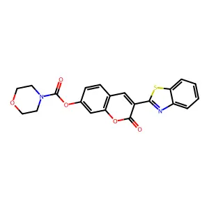 3-(1,3-benzothiazol-2-yl)-2-oxo-2H-chromen-7-yl morpholine-4-carboxylate structure