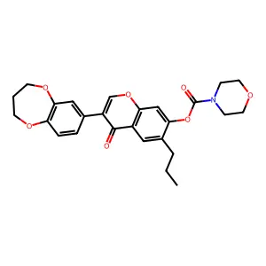 3-(3,4-dihydro-2H-1,5-benzodioxepin-7-yl)-4-oxo-6-propyl-4H-chromen-7-yl4-morpholinecarboxylate structure