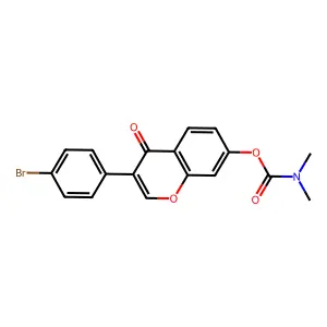 3-(4-bromophenyl)-4-oxo-4H-chromen-7-yl dimethylcarbamate structure