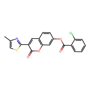 3-(4-methylthiazol-2-yl)-2-oxo-2H-chromen-7-yl 2-chlorobenzoate structure