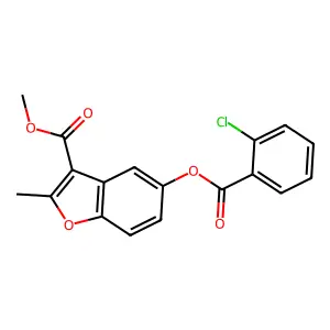 Methyl 5-((2-chlorobenzoyl)oxy)-2-methylbenzofuran-3-carboxylate structure