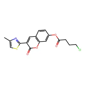 3-(4-methyl-1,3-thiazol-2-yl)-2-oxo-2H-chromen-7-yl 4-chlorobutanoate structure