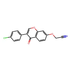 2-((3-(4-chlorophenyl)-4-oxo-4H-chromen-7-yl)oxy)acetonitrile structure