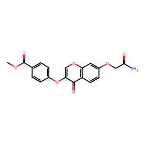 Methyl 4-[7-(carbamoylmethoxy)-4-oxochromen-3-yloxy]benzoate structure