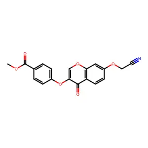 methyl 4-{[7-(cyanomethoxy)-4-oxo-4H-chromen-3-yl]oxy}benzoate structure