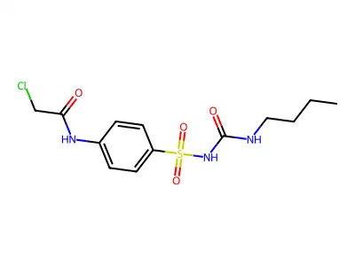 N-(4-{[(butylamino)carbonylamino]sulfonyl}phenyl)-2-chloroacetamide structure