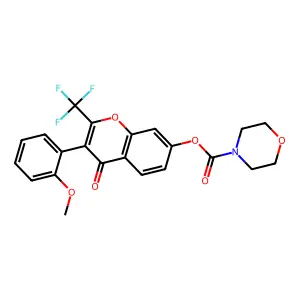 3-(2-methoxyphenyl)-4-oxo-2-(trifluoromethyl)-4H-chromen-7-yl morpholine-4-carboxylate structure