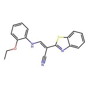 (2E)-2-(1,3-benzothiazol-2-yl)-3-[(2-ethoxyphenyl)amino]prop-2-enenitrile structure