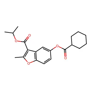 Propan-2-yl 5-(cyclohexanecarbonyloxy)-2-methyl-1-benzofuran-3-carboxylate structure
