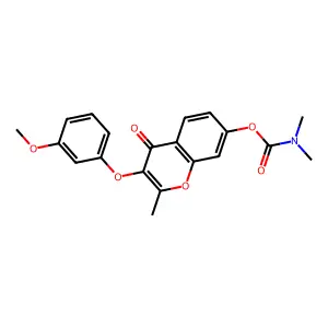 3-(3-methoxyphenoxy)-2-methyl-4-oxo-4H-chromen-7-yl dimethylcarbamate structure