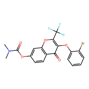3-(2-bromophenoxy)-4-oxo-2-(trifluoromethyl)-4H-chromen-7-yl dimethylcarbamate structure