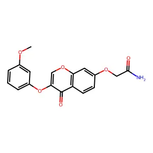 2-[3-(3-Methoxyphenoxy)-4-oxochromen-7-yl]oxyacetamide structure