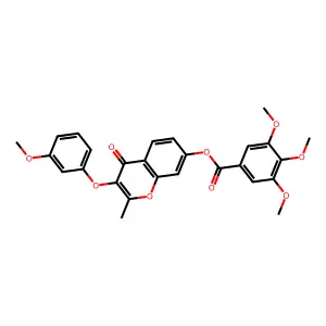 3-(3-methoxyphenoxy)-2-methyl-4-oxo-4H-chromen-7-yl 3,4,5-trimethoxybenzoate structure